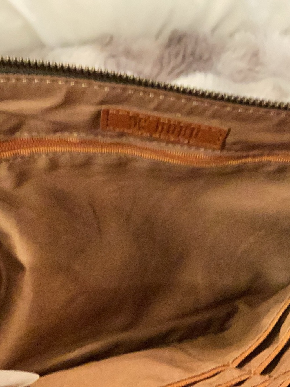 HOBO Olive Suede Ring-Handle Clutch - Picture 5 of 5